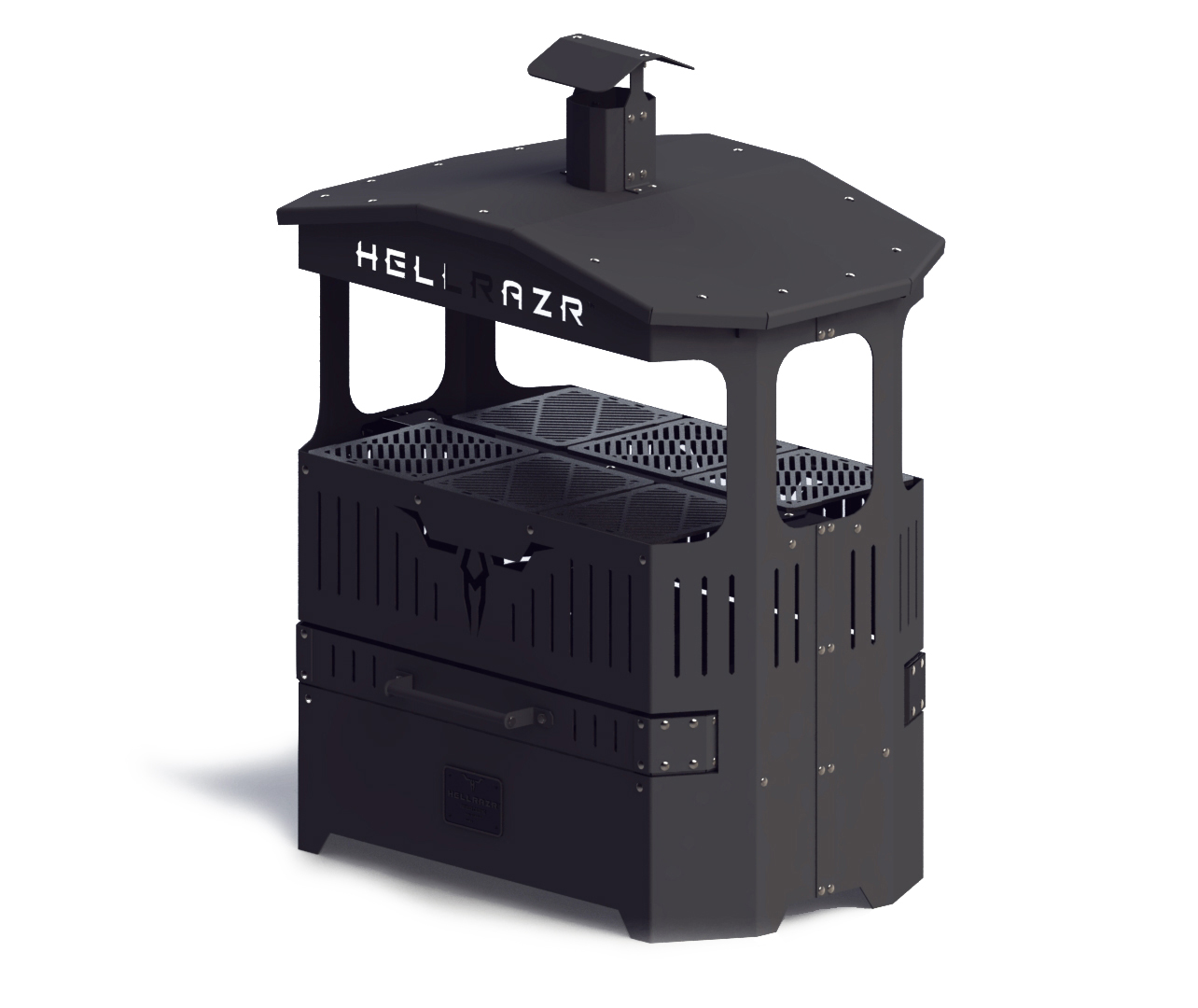 Foyer, Gril et Fumoir au charbon de bois TOMB ™ Bois Franc Sec